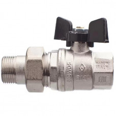 Кран шаровый Bugatti 3/4″ муфтовый (ВР/НР), латунь, с накидной гайкой